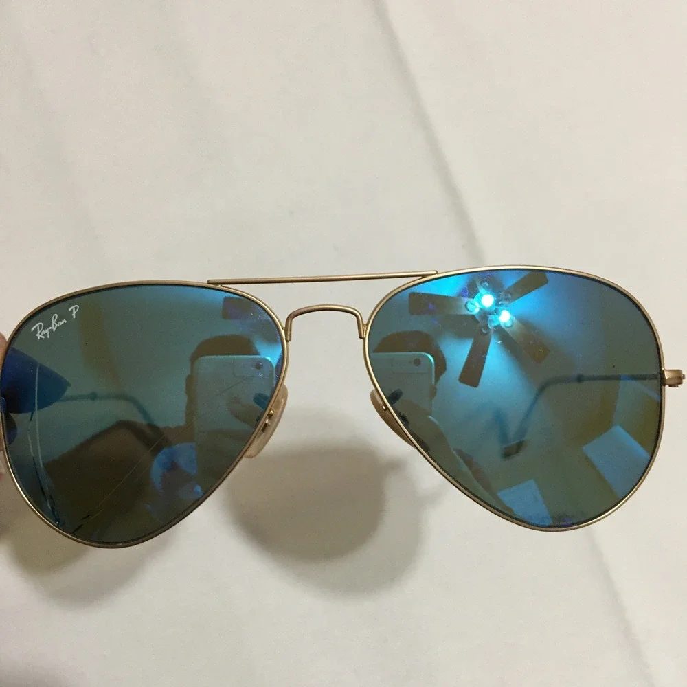 Ray-Ban RB3025 112/4L Aviator Large Metal Sunglasses Gold Blue Frame Only